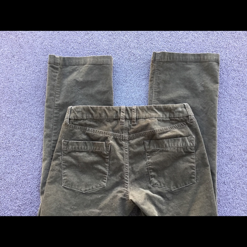 J. Crew Factory Mid-Rise Olive Green Bootcut Cords - Picture 2 of 3